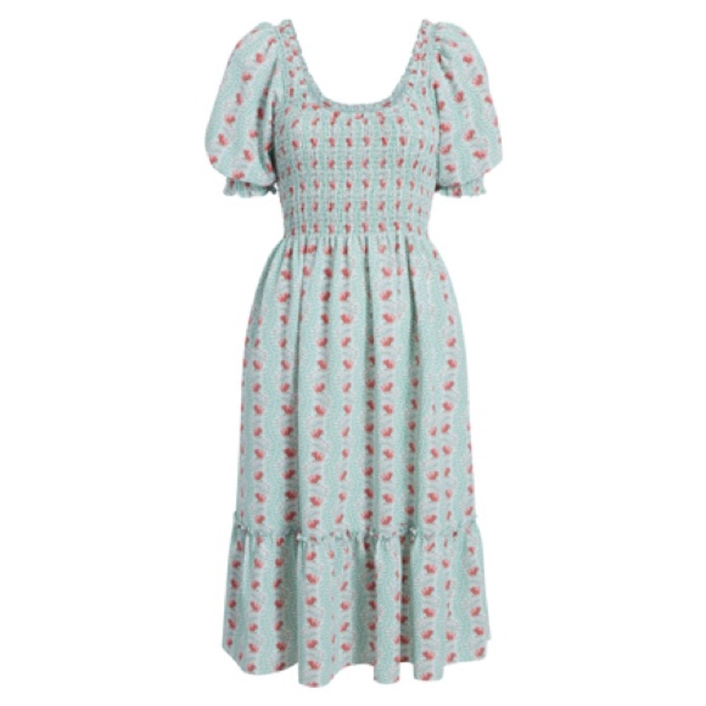 Hill House The Louisa Nap Dress - Trailing Vine in Crepe